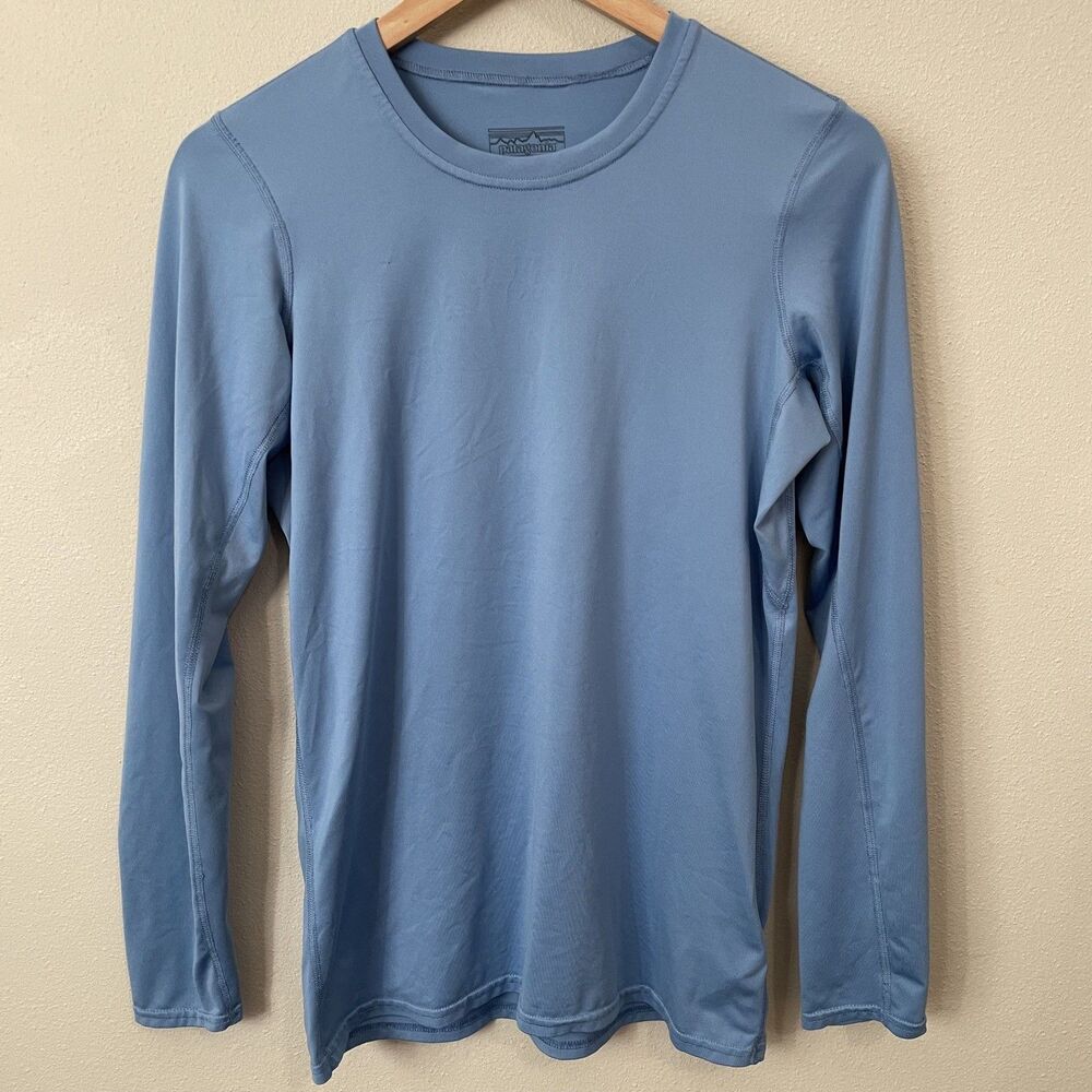 Patagonia Capilene Daily Base Layer Shirt Womens S Blue Long Sleeve Crew Neck